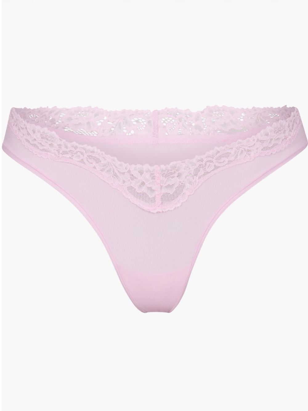 💗 SKIMS Fits Everybody Lace Dipped Thong | Baby Pink | Size XL | NWOT 🏷️